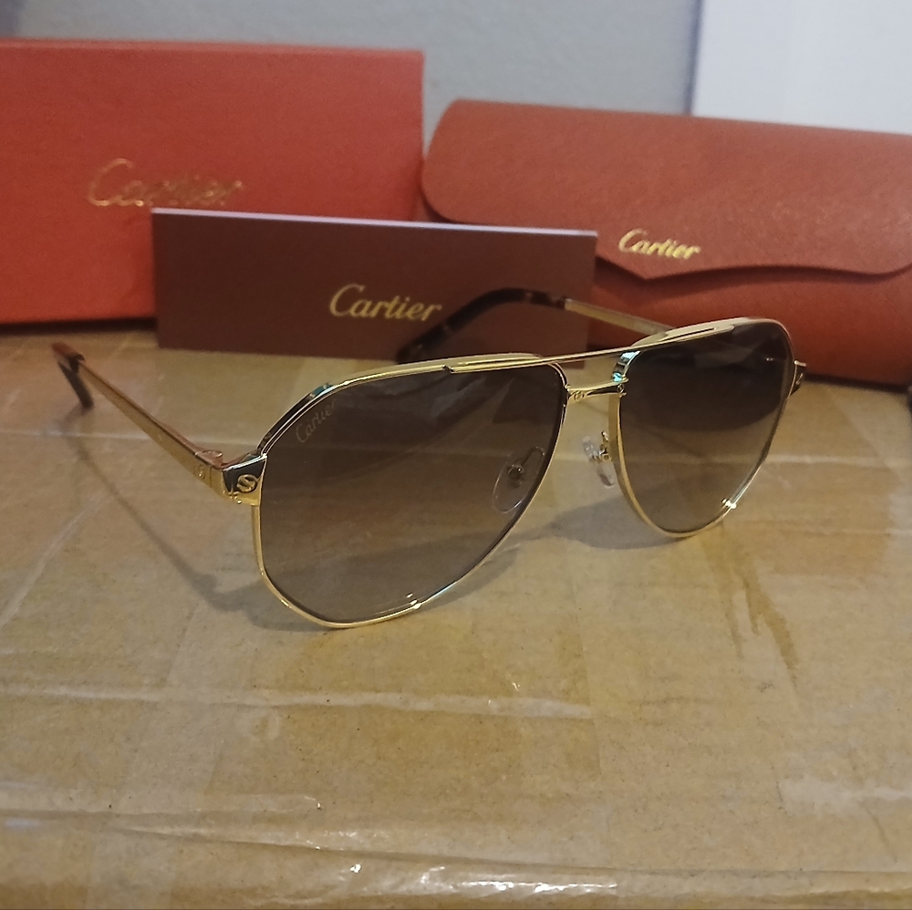 Cartier gold frame sunglasses CT0461S